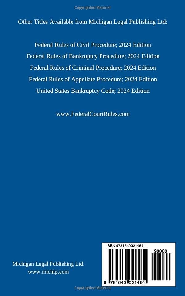 Federal Rules of Evidence; 2024 Edition: With Internal Cross-References by Michigan Legal Publishing Ltd.
