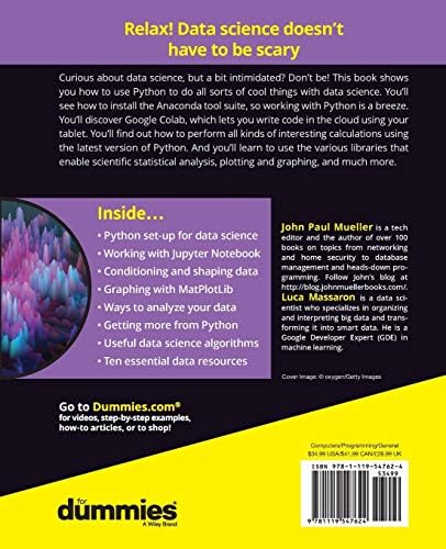 Python for Data Science For Dummies (For Dummies (Computer/Tech)) by John Paul Mueller