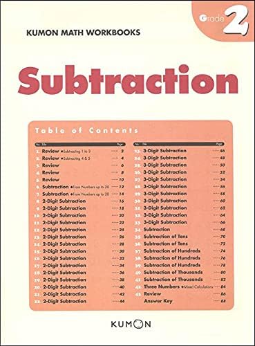 Kumon Grade 2 Subtraction (Kumon Math Workbooks), Ages 7-8, 96 pages by Kumon Publishing