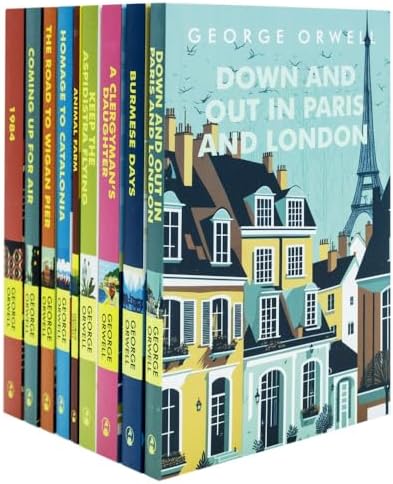 The Greatest Works of George Orwell 9 Books Set (Homage to Catalonia, Burmese Days, 1984, Animal Farm, The Road to Wigan Pier, Down and Out in Paris and London) by George Orwell