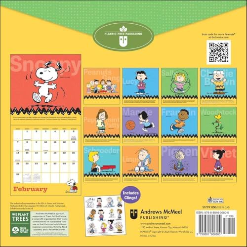 PEANUTS® 2027 Wall Calendar with Clings by Peanuts Worldwide LLC