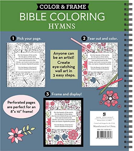 Color & Frame - Bible Coloring: Hymns (Adult Coloring Book) by New Seasons