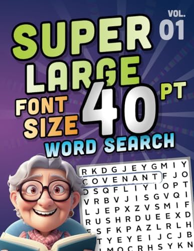 SUPER LARGE FONT SIZE 40 pt WORD SEARCH, vol. 01: Huge Jumbo Print Puzzle Book with XL Letters for the Visually Impaired and Seniors (Themed SUPER LARGE FONT 40 pt WORD SEARCH) by DB Publishing