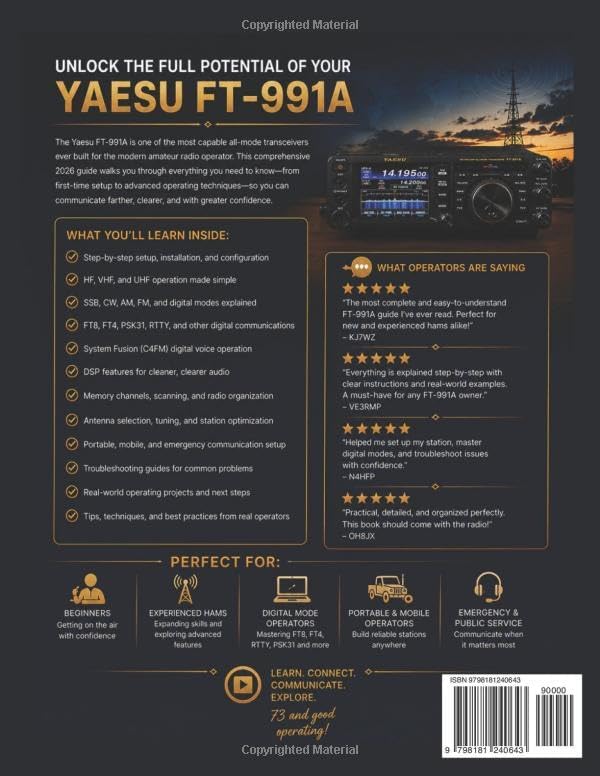 Yaesu FT-991A User Guide 2026: Master HF, VHF, UHF, Digital Modes, System Fusion, DXing, and Station Setup with Practical Step-by-Step Instructions for Everyday Amateur Radio Success by KOBY BREINL