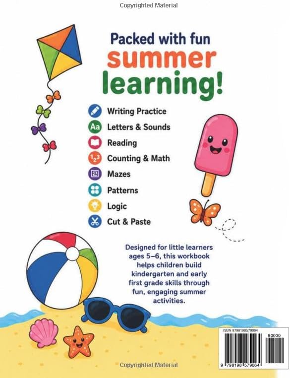 Summer Activity Workbook for Kids Ages 5–6: Fun Games & Activities for Kindergarten and First Grade Readiness by Annette J. Jackson