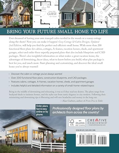 Cozy Cottage & Cabin Designs, Updated 2nd Edition: 200+ Cottages, Cabins, A-Frames, Vacation Homes, Apartment Garages, Sheds & More (Creative Homeowner) Catalog of Plans to Find the Perfect Small Home by Design America Inc.