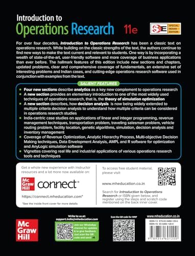 Mcgraw-Hill Education Introduction To Operations Research, 11Th Edition by NAG AND BASU HILLER, LIEBERMAN