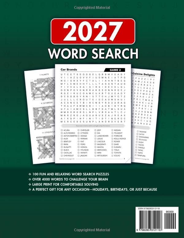 4000 Big Word Search Book for Adults and Seniors with 100 Puzzles: Large Print WordFind to Sharpen Focus, Boost Vocabulary & Relax (The Perfect Gift for Puzzle Lovers) (Gifts for Men & Women) by Rody Publishing