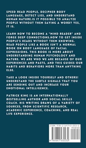 Read People Like a Book: How to Analyze, Understand, and Predict People's Emotions, Thoughts, Intentions, and Behaviors by Patrick King