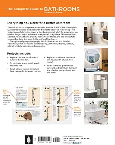 Black and Decker The Complete Guide to Bathrooms Updated 6th Edition: Beautiful Upgrades and Hardworking Improvements You Can Do Yourself (Black & Decker Complete Photo Guide) by Editors of Cool Springs Press