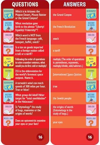 Brain Quest 6th Grade Smart Cards Revised 4th Edition (Brain Quest Smart Cards) by Workman Publishing