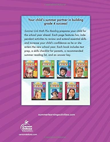 Math Plus Reading Workbook: Summer Before Grade 4 (Summer Link) by Brighter Child