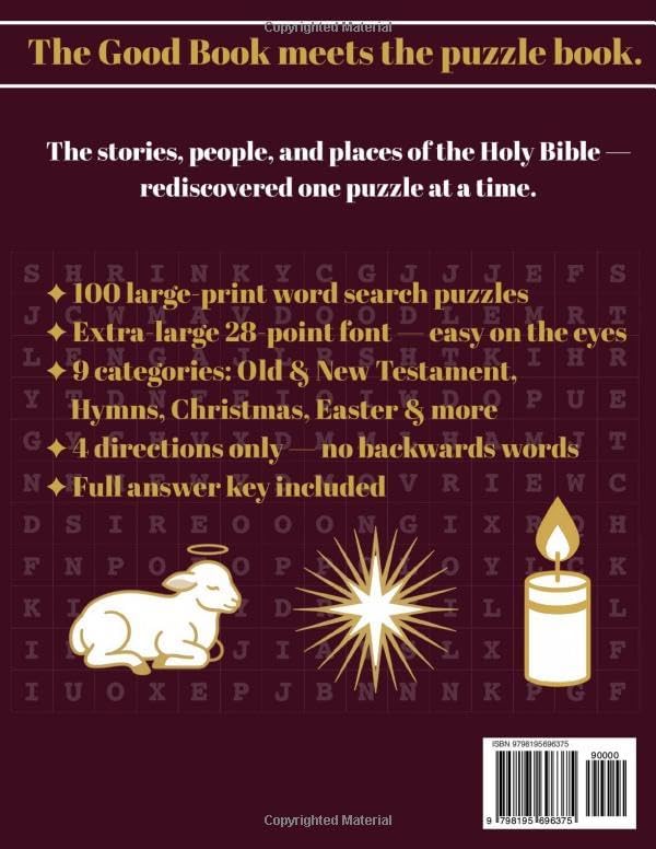 Bible Word Search for Seniors: 100 Large-Print Puzzles on Scripture, People, and Places (Jacob Hancock Word Search Series) by Jacob Hancock