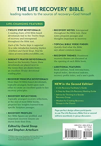 NLT Life Recovery Bible, Second Edition (Softcover): Addiction Bible Tied to 12 Steps of Recovery for Help with Drugs, Alcohol, Personal Struggles – With Meeting Guide by New Living Translation