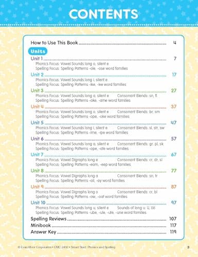 Evan-Moor’s Smart Start Phonics and Spelling Workbook for Grade 1, Beginning Reading, Spelling patterns, Learn to Read, Homeschool, Word families, Stickers, Print Copy, Audio stories by Evan-Moor Educational Publishers
