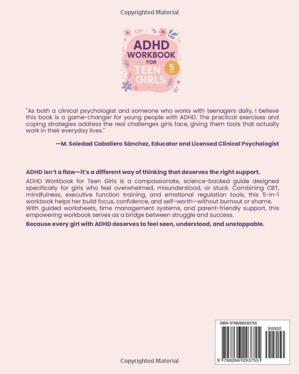 ADHD Workbook for Teen Girls (5 in 1): The Complete Toolbox for Emotional Regulation, Time Management, Social Skills, and Self-Esteem by Siena W. Hart