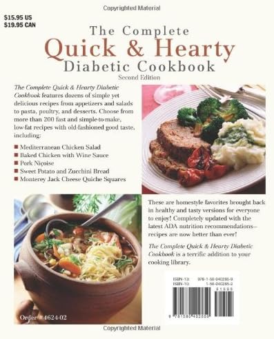 The Complete Quick and Hearty Diabetic Cookbook by American Diabetes Association