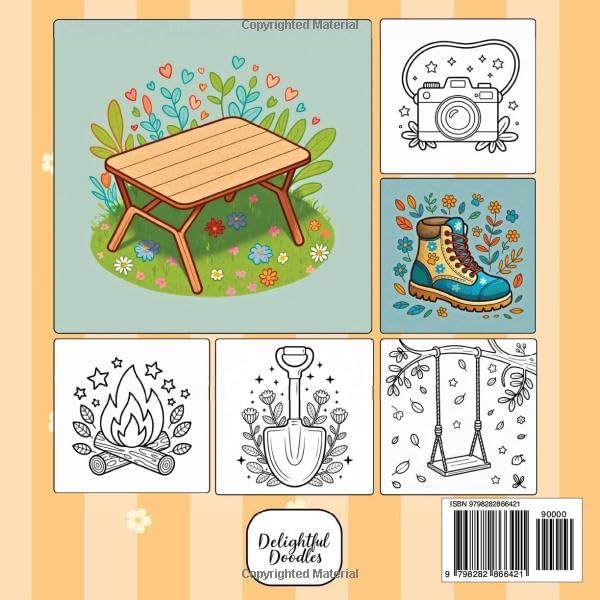 Camp Vibes: Bold and Easy Coloring Book: Campfire Glow, Swinging Slow, Lantern Lights and Starry Nights — A Cozy Wilderness Coloring Escape (Adventure Series: Cute Bold and Easy) by Delightful Doodles