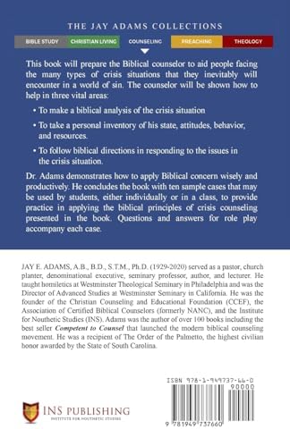 Coping with Counseling Crises: First Aid for Biblical Counselors by Jay E. Adams