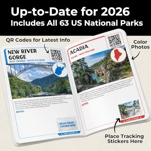 National Parks Stamp Book with Sticker Set: Passport-Sized National Park Book with Passport Stickers, Travel Planner, Map, and Parks Checklist Tracker by Alpine Authors