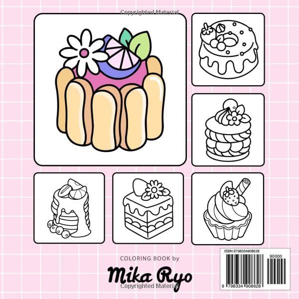 Bold and Easy Sweet Treats Coloring Book: Cute Sweets Coloring Pages for Adults and Kids, featuring Cute Dessert, Cupcake, Donut, Candy, Chocolate, and more (Bold & Easy Coloring) by Mika Ryo