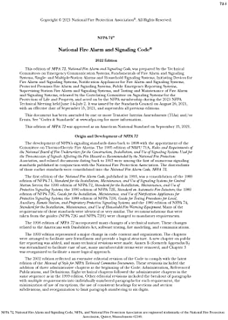 NFPA 72, National Fire Alarm and Signaling Code, 2022 Edition by National Fire Protection Association (NFPA)