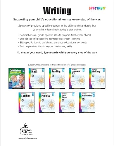 Spectrum Writing 1st Grade Workbooks, Learn to Write a Story, to Inform, an Opinion, Handwriting Practice for Kids 5-7, Classroom or Homeschool Curriculum by Spectrum