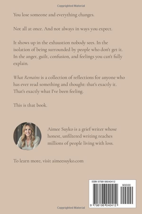What Remains: Reflections on Losing, Loving, and Learning to Live Again by Aimee Suyko