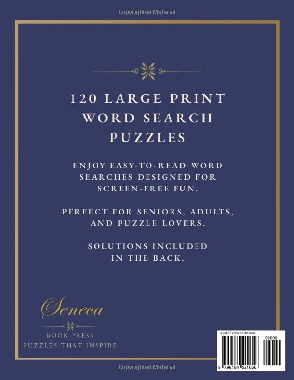 Road Trip Word Search for Seniors: 120 Large Print Puzzles Featuring Scenic Drives, Small Towns, Roadside Diners, State Parks, Travel Snacks, and ... Print Word Search Collection for Seniors) by Seneca Book Press