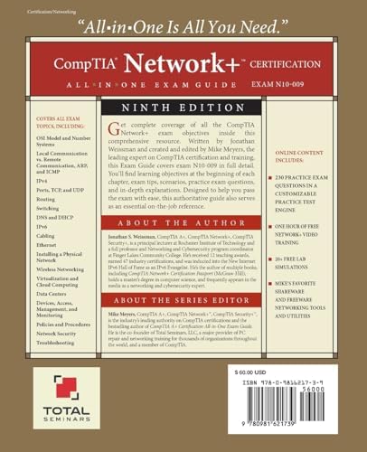 CompTIA Network+ Certification All-in-One Exam Guide, Ninth Edition (Exam N10-009) by Jonathan S Weissman