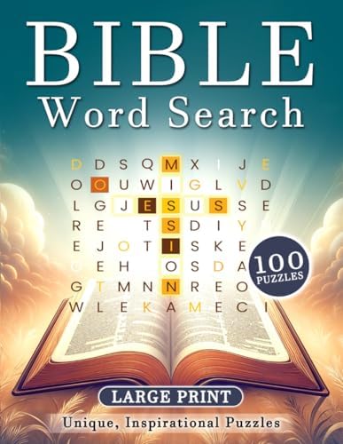 Bible Word Search for Adults Large Print: 3000 Words in 100 Unique, Inspirational Puzzles for Adults & Seniors by UltraBrain Publishing