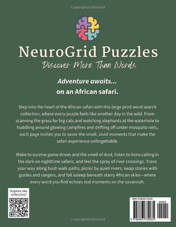 Safari Large Print Word Search Puzzles for Seniors: 50 Fun and Relaxing Safari-Themed Puzzles to Boost Memory, Focus, and Brain Health by Darlene Louise Harper