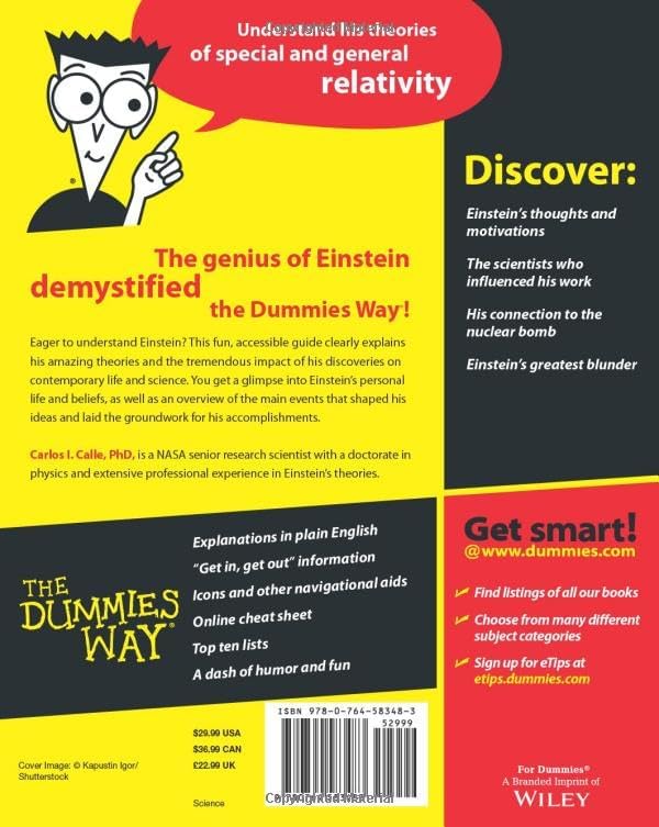 Einstein For Dummies (For Dummies Series) by Carlos I. Calle