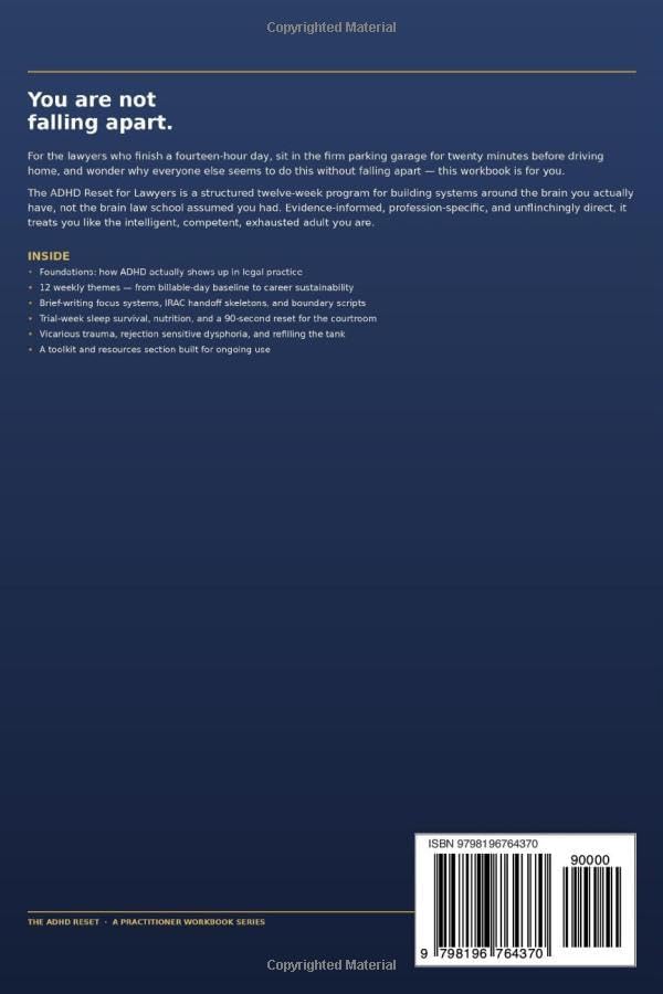The ADHD Reset for Lawyers: A 12-Week Workbook for Focus, Boundaries, and Beating Burnout in Practice by Stefan Deutschmann