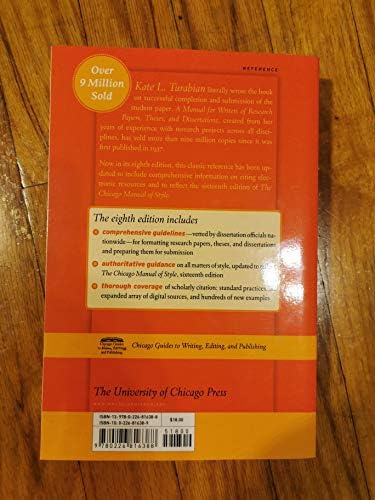 A Manual for Writers of Research Papers, Theses, and Dissertations, Eighth Edition: Chicago Style for Students and Researchers (Chicago Guides to Writing, Editing, and Publishing) by Kate L. Turabian