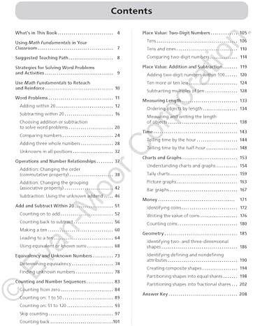 Evan-Moor Math Fundamentals Workbook, Teacher Reproducibles, 224 Pages, Grade 1 by Evan-Moor Educational Publishers