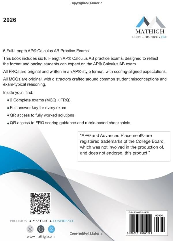 6 AP® Calculus AB Full-Length Practice Exams by Engin Savaş