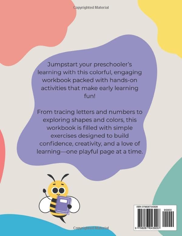 Preschool Prep Workbook: Learn And Practice Letters, Numbers, Shapes, and Colors. Ages 3-5 Preschool Workbook. Toddler Preschool Learning Activity Book by Jot & Bloom