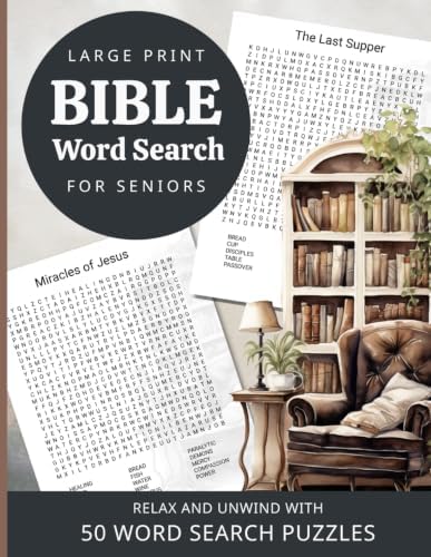 Large Print Bible Word Search for Seniors | Relax and Unwind with 50 Word Search Puzzles: A Christian Activity Book Filled with Easy-to-Read Bible Puzzles by Claire Winslow