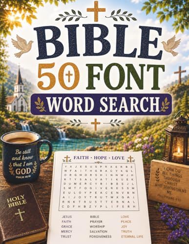 Bible Word Search For Men, Women, Seniors, And Teens Extra Large Font (50 Font): 50 Extra Large Print Easy Bible Story Word Search Puzzles To Aid ... Or Others (Extra Large Print Puzzle Series) by Puzzle Tree Lane