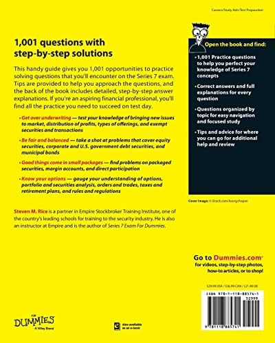 1,001 Series 7 Exam Practice Questions For Dummies by Steven M. Rice
