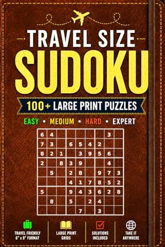 Travel Size Sudoku: Two Puzzles Per Page | Easy, Medium, Hard & Expert | Large Print Puzzle Book | The Perfect Gift for Puzzle Lovers (Sudoku Collection Extra Large Print) by Everstone Publishing Group