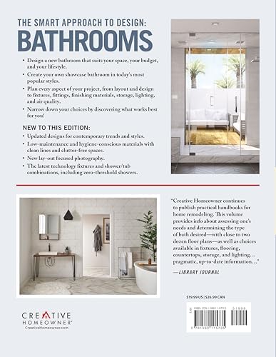 Smart Approach to Design: Bathrooms, Revised and Updated 3rd Edition: Complete Design Ideas to Modernize Your Bathroom (Creative Homeowner) Design and Plan Every Aspect of Your Dream Project by Editors of Creative Homeowner