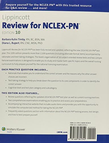 Lippincott's Review for NCLEX-PN by R.N. Timby, Barbara Kuhn