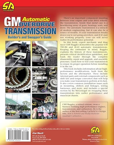 GM Automatic Overdrive Transmission Gd: Covers 700-R4, 4L60 and 4L60E Transmissions (Sa Design) by Cliff Ruggles