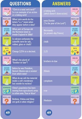 Brain Quest 7th Grade Smart Cards Revised 4th Edition (Brain Quest Smart Cards) by Workman Publishing
