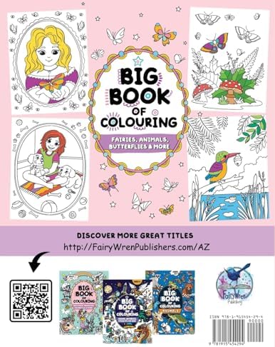 Big Book of Colouring for Girls: For Children Ages 4+ (Big Books of Colouring (Ages 4+)) by FairyWren Publishing