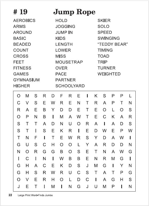 Jumbo Large Print Word-Finds Word Search Puzzle Book by Kappa Books Publishers