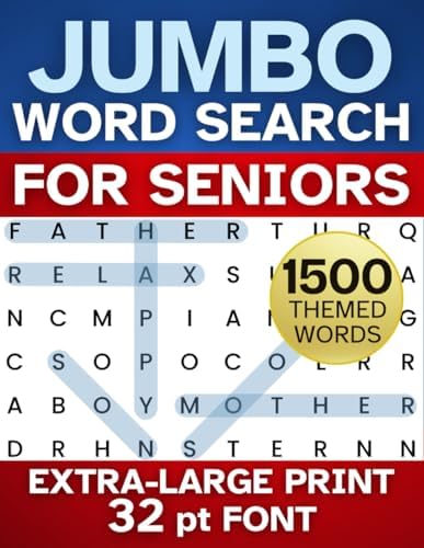 Jumbo Word Search for Seniors: Keep Your Mind Sharp with 50 Fun Themes, Extra-Large Print (32 pt Font), and Solutions Included (Large Print Fun & ... Word Search for Seniors, Adults, and Teens) by Emmalia Gomez Press