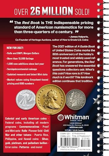 The Official Red Book®: A Guide Book of United States Coins, 2027, 80th Edition – The Definitive Grade-by-Grade U.S. Coin Collecting & Retail Price ... History, Grading, GSID, & Color Images by Jeff Garrett